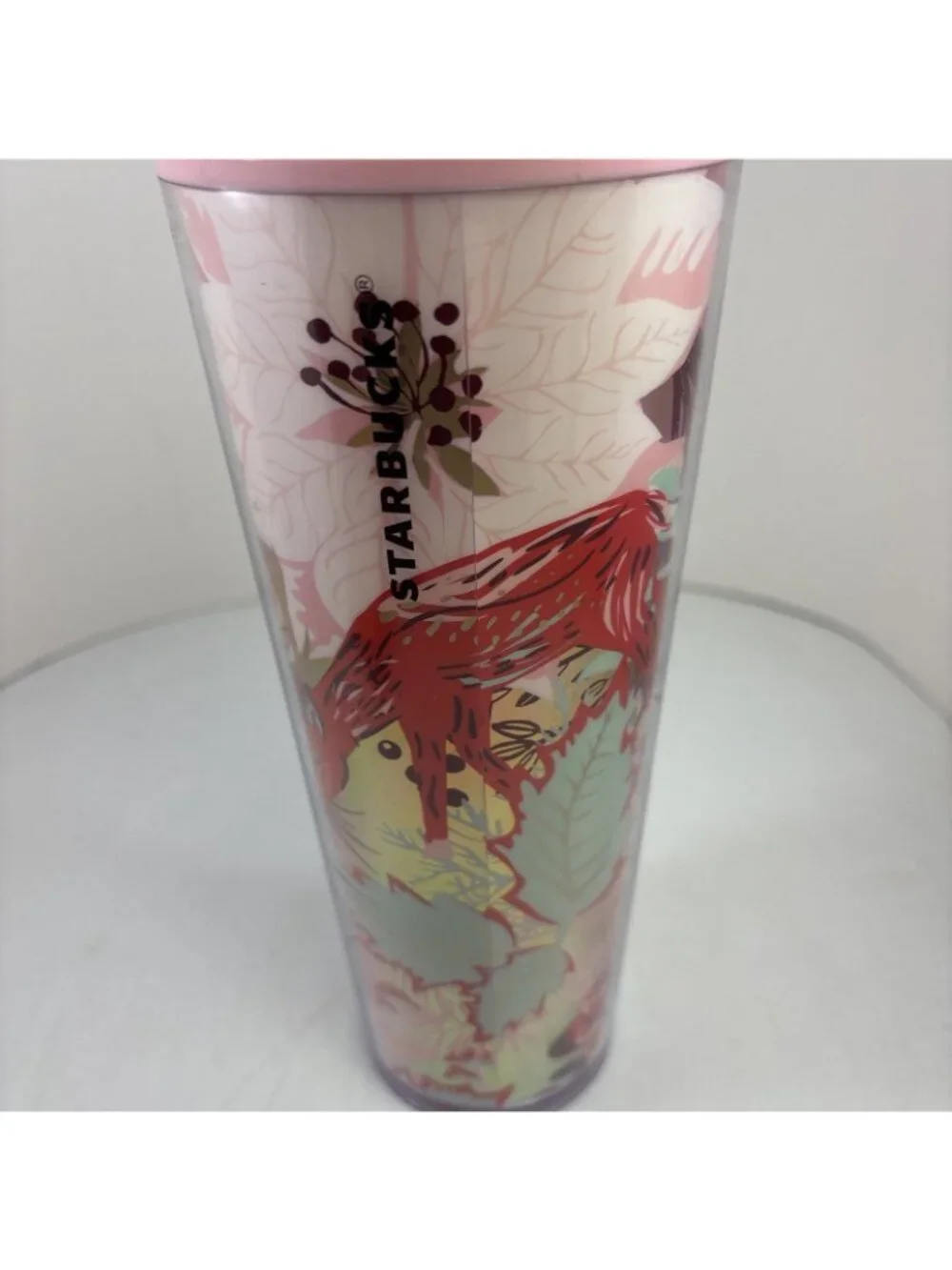Starbucks Tumbler Cup Enchanted Forest Mushroom Topper Holiday 2022 24oz